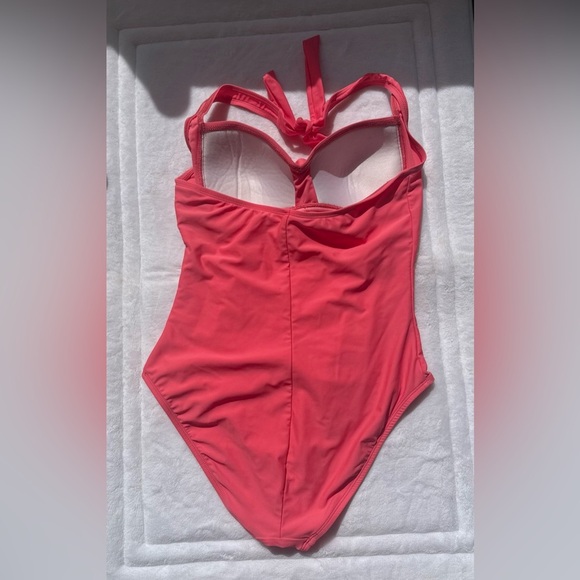 La blanca Vibrant Coral One-Piece Swimsuit beach resort vacation summer size 8 - Picture 12 of 16